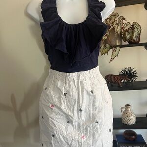 Lilly Pulitzer white seersucker mini halter dress